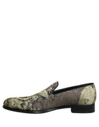 Dolce & Gabbana Brown Baroque Print Slip On Loafers Shoes Dolce & Gabbana