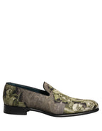 Dolce & Gabbana Brown Baroque Print Slip On Loafers Shoes Dolce & Gabbana