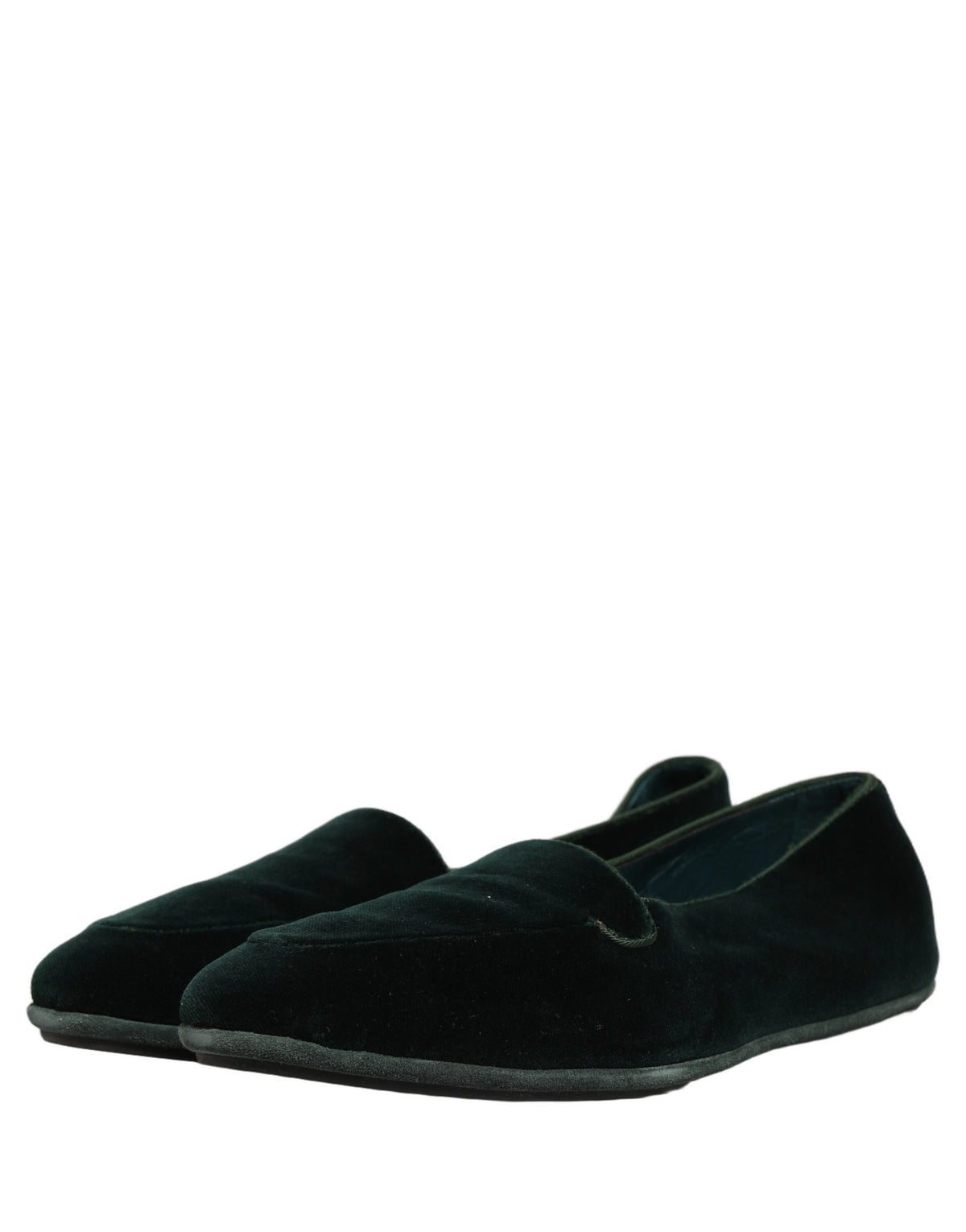 Dolce & Gabbana Green Velvet Slip On Men Flats Loafers Shoes Dolce & Gabbana