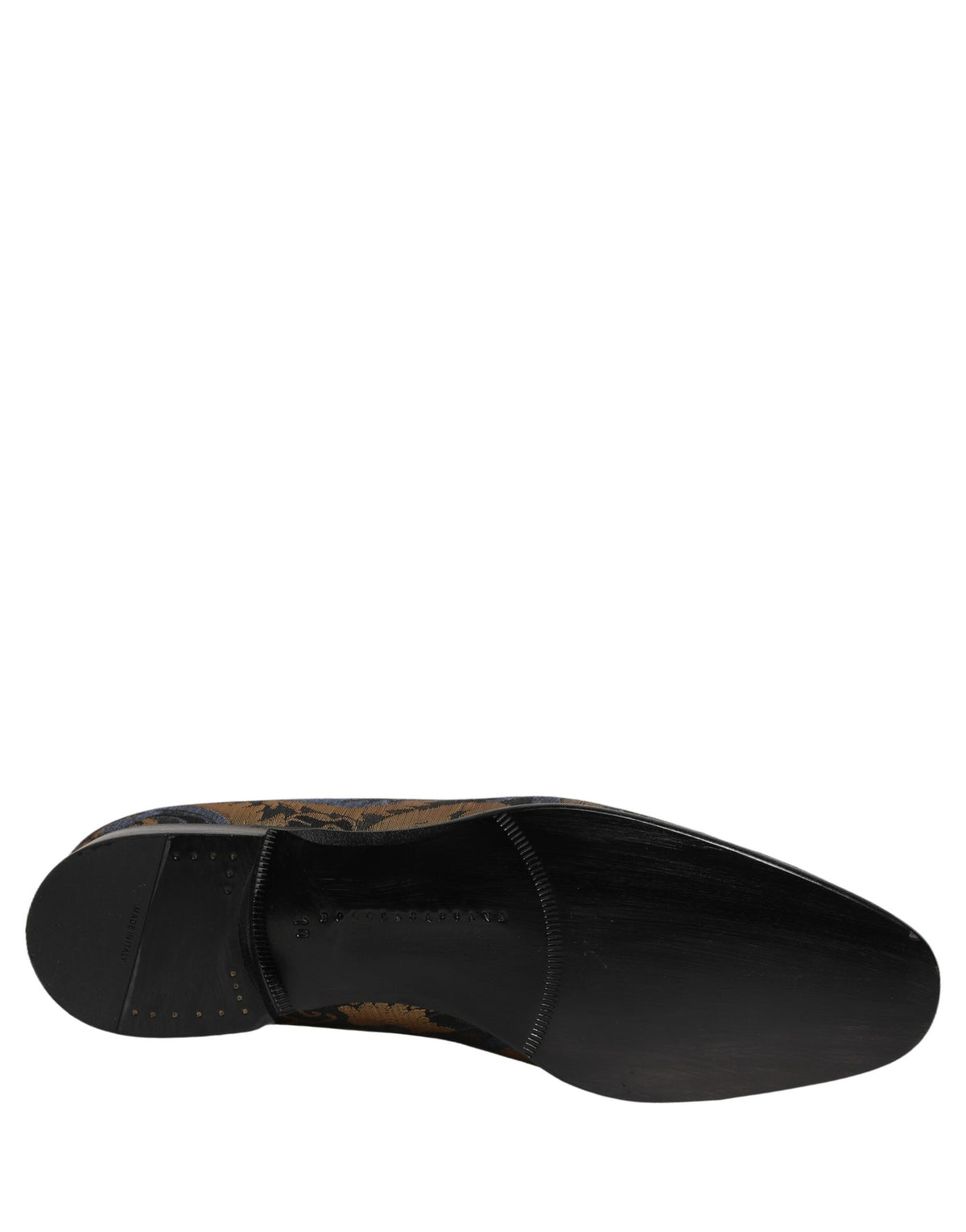Dolce & Gabbana Blue Brocade Slip On Men Dress Loafers Shoes Dolce & Gabbana