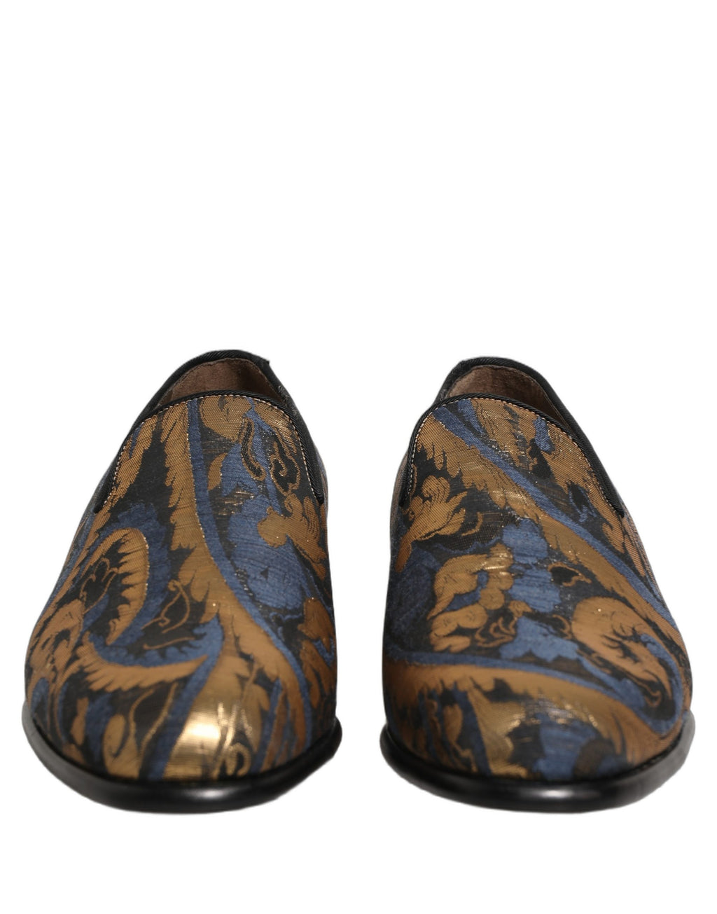 Dolce & Gabbana Blue Brocade Slip On Men Dress Loafers Shoes Dolce & Gabbana
