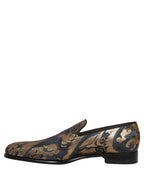 Dolce & Gabbana Blue Brocade Slip On Men Dress Loafers Shoes Dolce & Gabbana