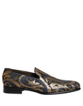Dolce & Gabbana Blue Brocade Slip On Men Dress Loafers Shoes Dolce & Gabbana