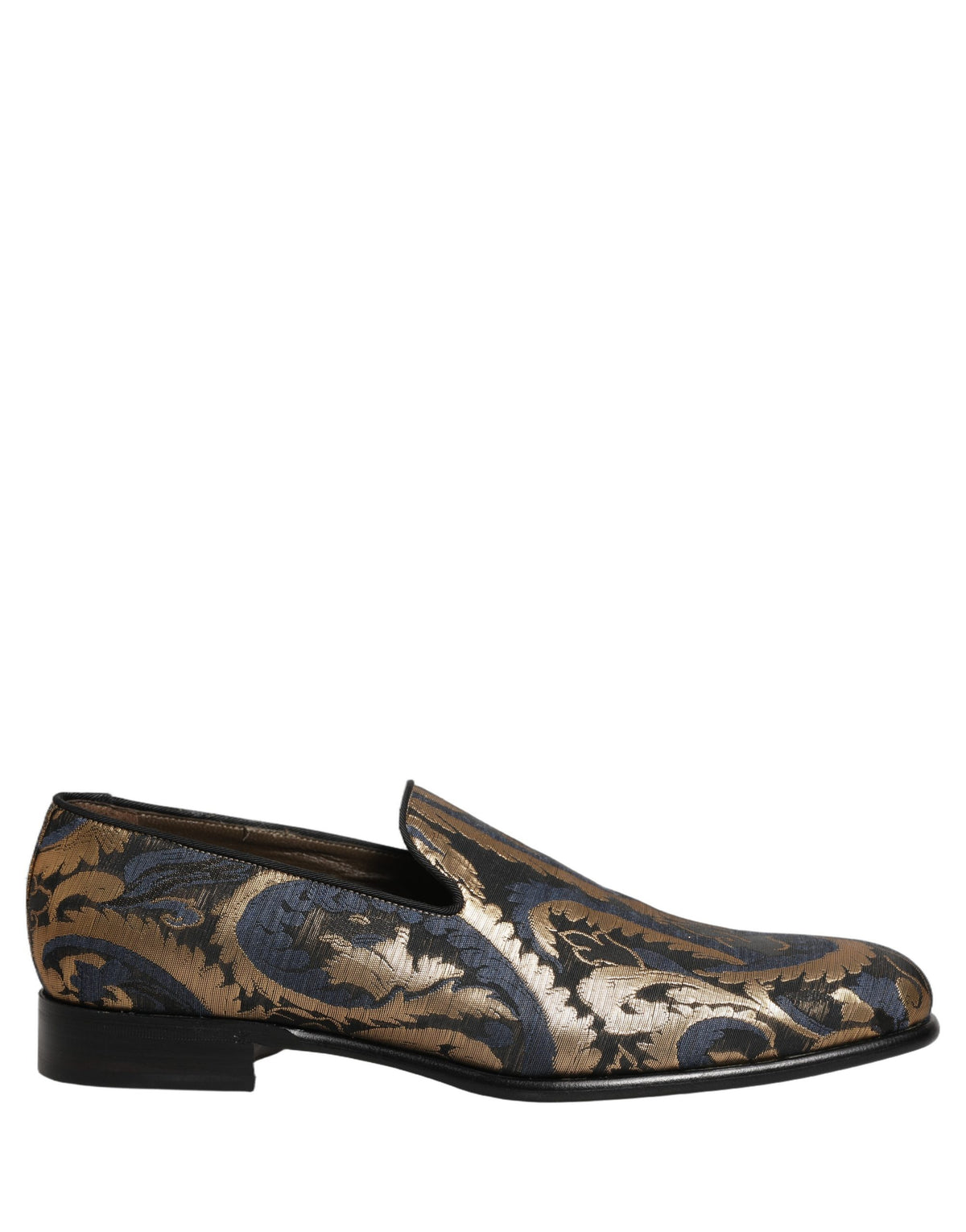 Dolce & Gabbana Blue Brocade Slip On Men Dress Loafers Shoes Dolce & Gabbana