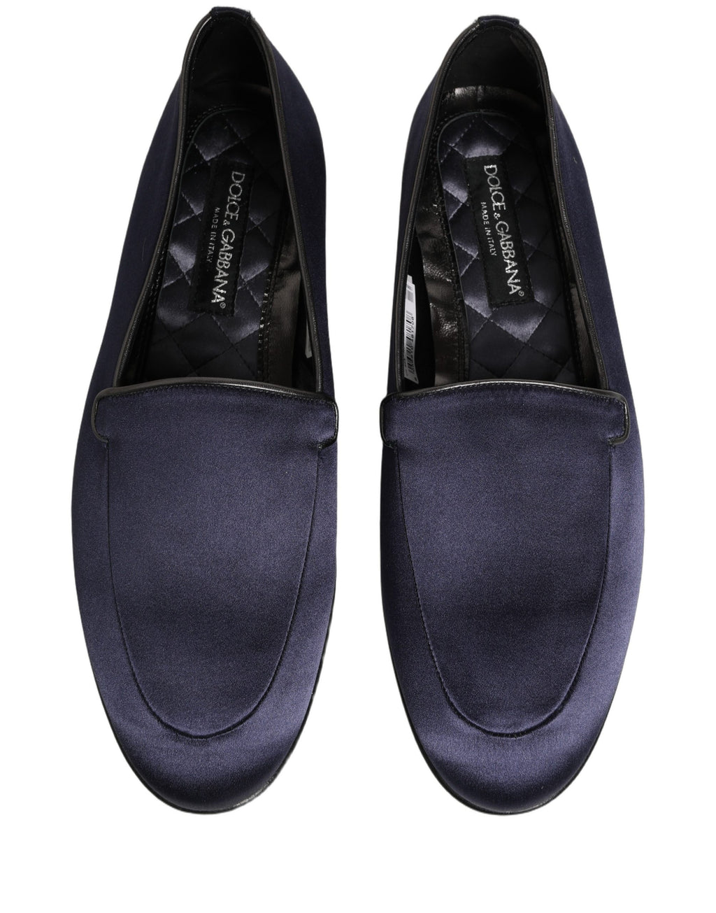 Dolce & Gabbana Blue Satin Logo Slip On Flats Loafers Shoes Dolce & Gabbana