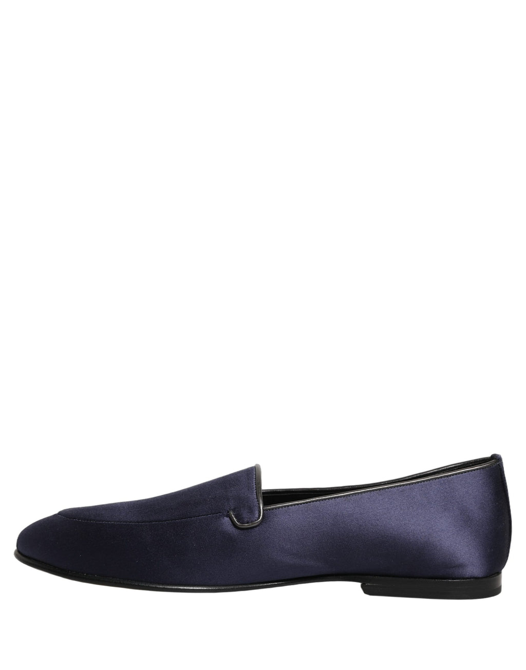 Dolce & Gabbana Blue Satin Logo Slip On Flats Loafers Shoes Dolce & Gabbana
