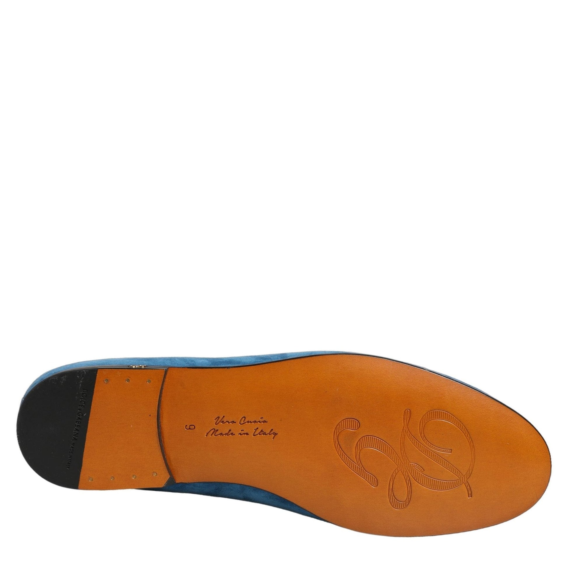 Dolce & Gabbana Blue Velvet Slip On Men Flats Loafers Shoes Dolce & Gabbana
