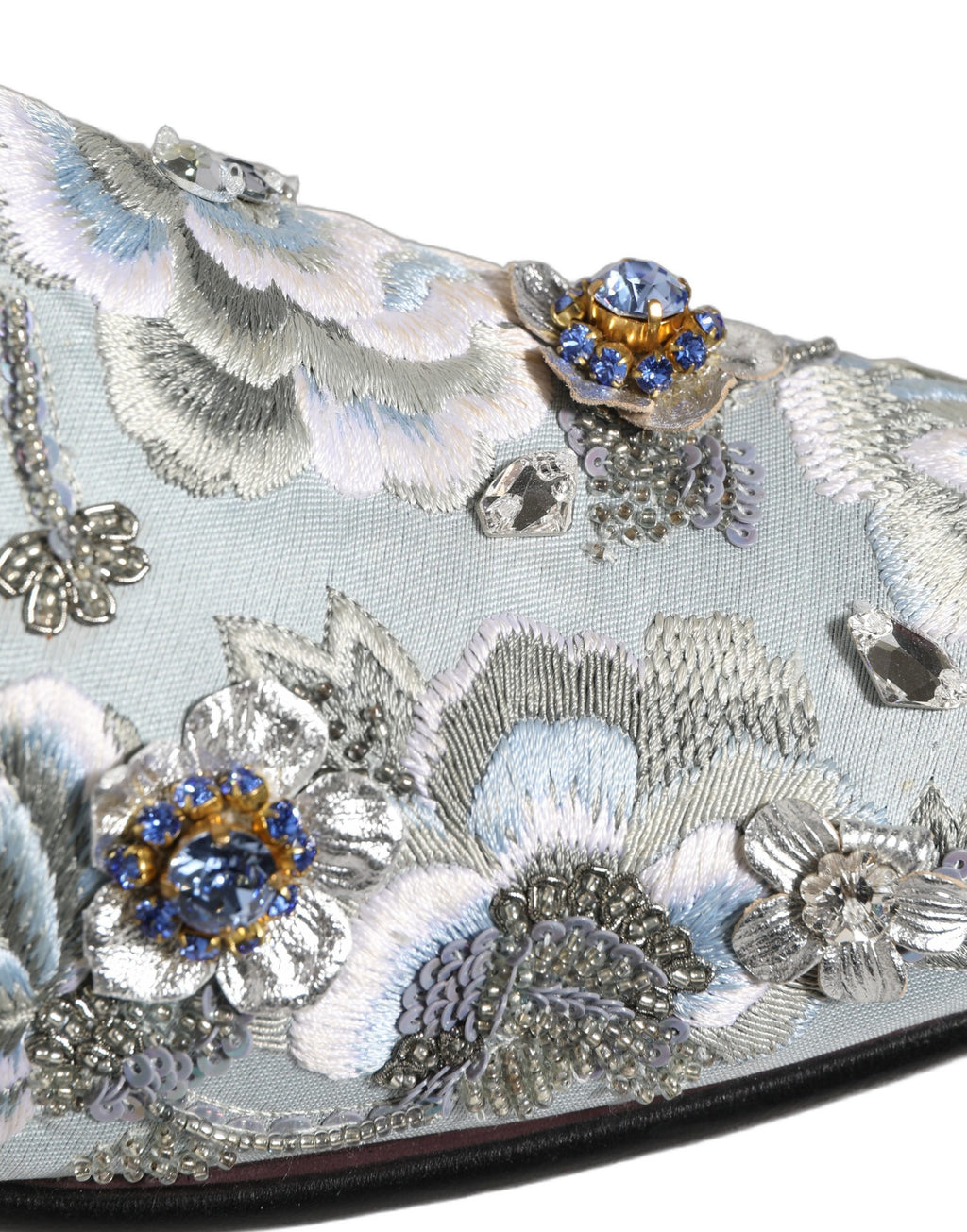 Dolce & Gabbana White Floral Embellished Men Loafers Shoes Dolce & Gabbana