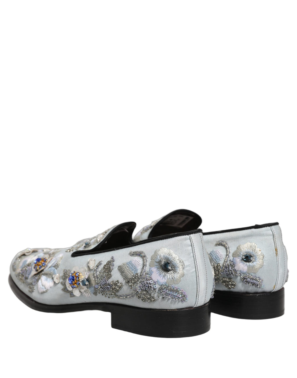 Dolce & Gabbana White Floral Embellished Men Loafers Shoes Dolce & Gabbana