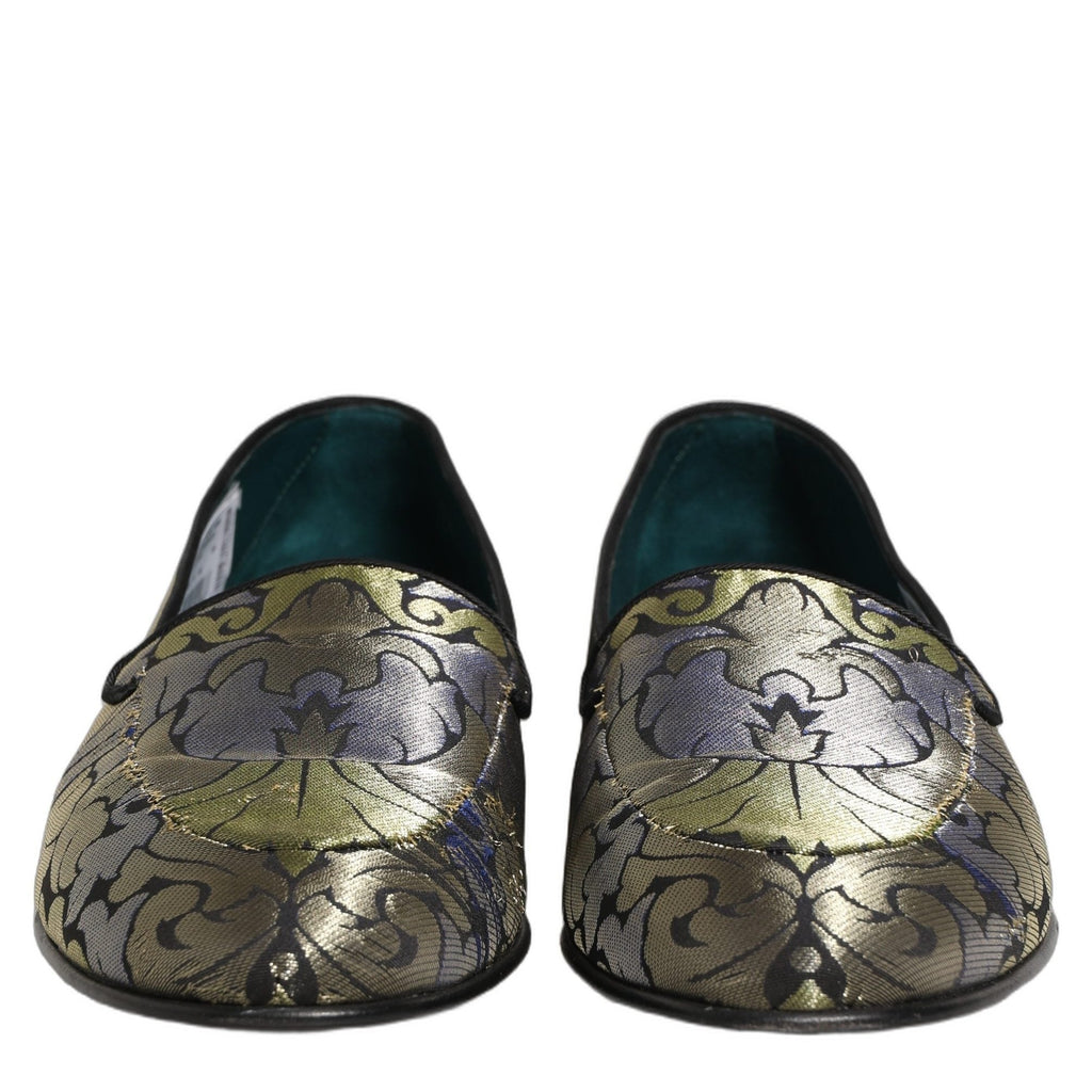 Dolce & Gabbana Multicolor Floral Jacquard Men Loafers Shoes Dolce & Gabbana