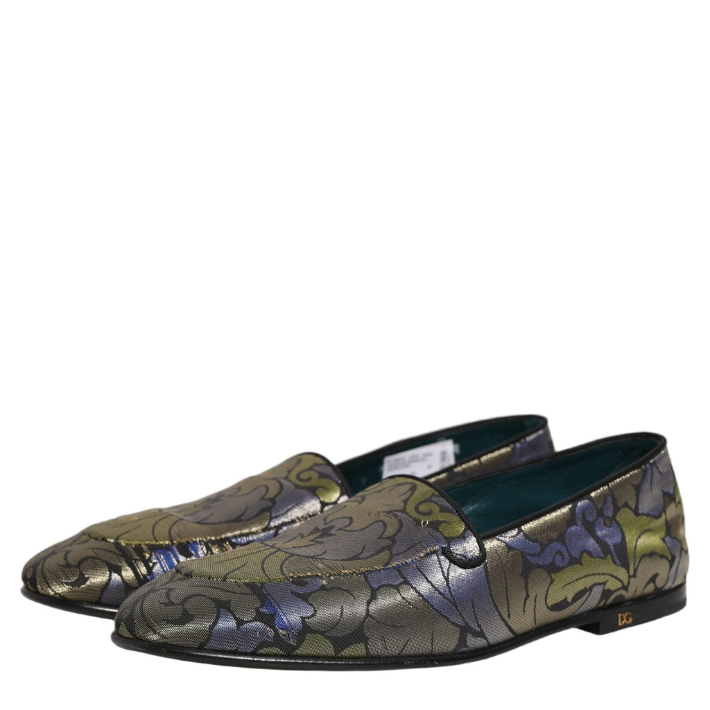 Dolce & Gabbana Multicolor Floral Jacquard Men Loafers Shoes Dolce & Gabbana