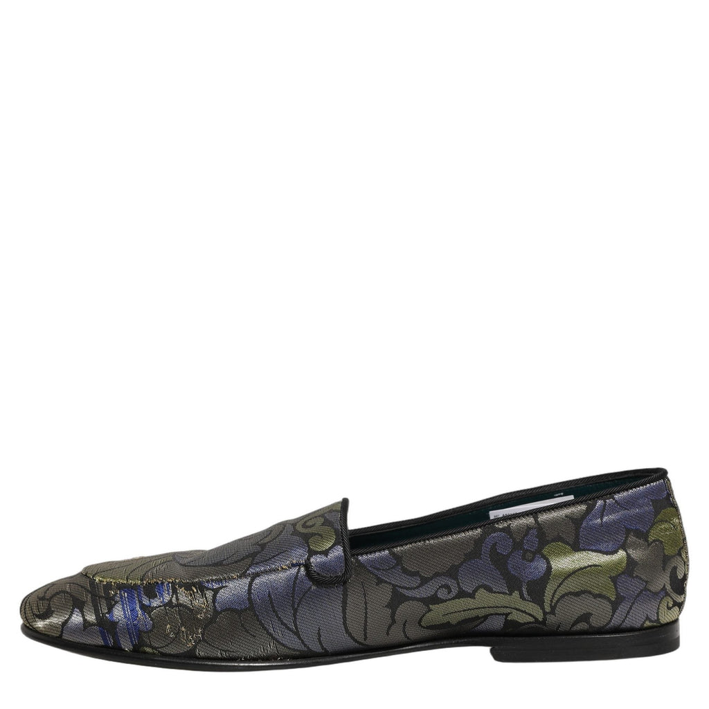 Dolce & Gabbana Multicolor Floral Jacquard Men Loafers Shoes Dolce & Gabbana
