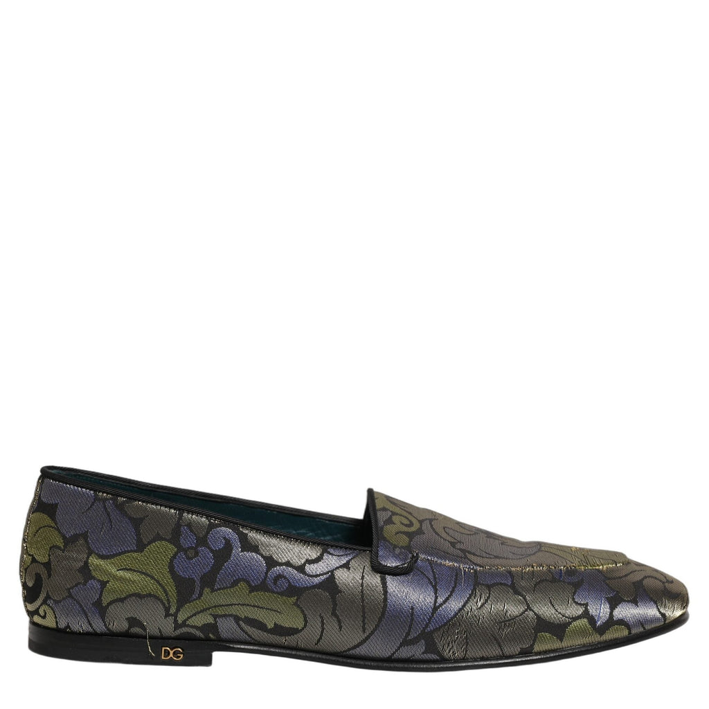 Dolce & Gabbana Multicolor Floral Jacquard Men Loafers Shoes Dolce & Gabbana