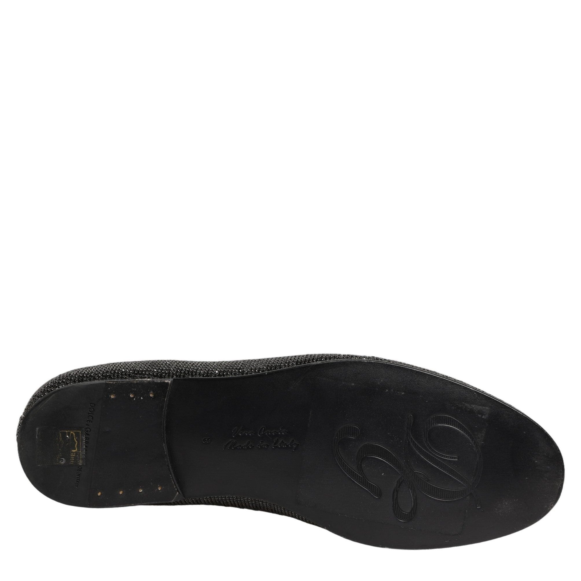 Dolce & Gabbana Black Crystal Embellished Men Loafers Shoes Dolce & Gabbana