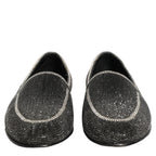 Dolce & Gabbana Black Crystal Embellished Men Loafers Shoes Dolce & Gabbana