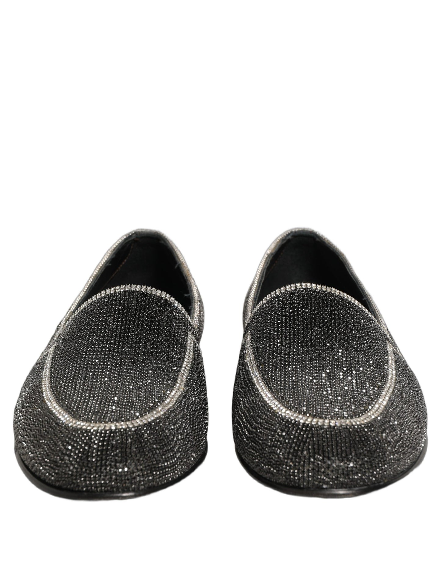 Dolce & Gabbana Black Crystal Embellished Men Loafers Shoes Dolce & Gabbana