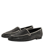 Dolce & Gabbana Black Crystal Embellished Men Loafers Shoes Dolce & Gabbana