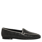 Dolce & Gabbana Black Crystal Embellished Men Loafers Shoes Dolce & Gabbana