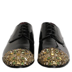 Dolce & Gabbana Black Embellished Men Derby Dress Formal Shoes Dolce & Gabbana