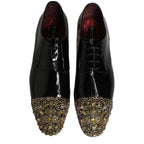 Dolce & Gabbana Black Embellished Men Derby Dress Formal Shoes Dolce & Gabbana