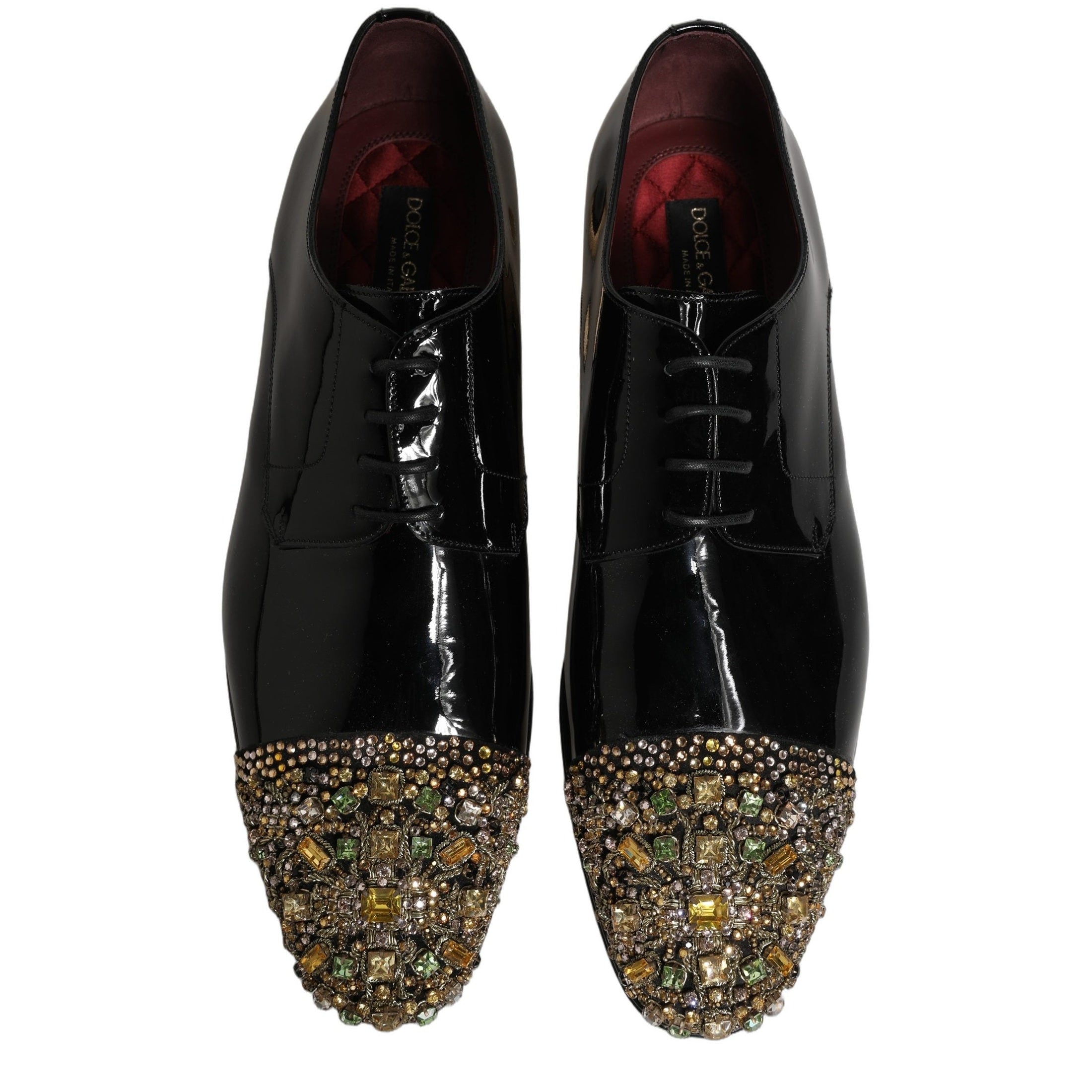 Dolce & Gabbana Black Embellished Men Derby Dress Formal Shoes Dolce & Gabbana