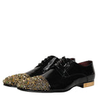 Dolce & Gabbana Black Embellished Men Derby Dress Formal Shoes Dolce & Gabbana