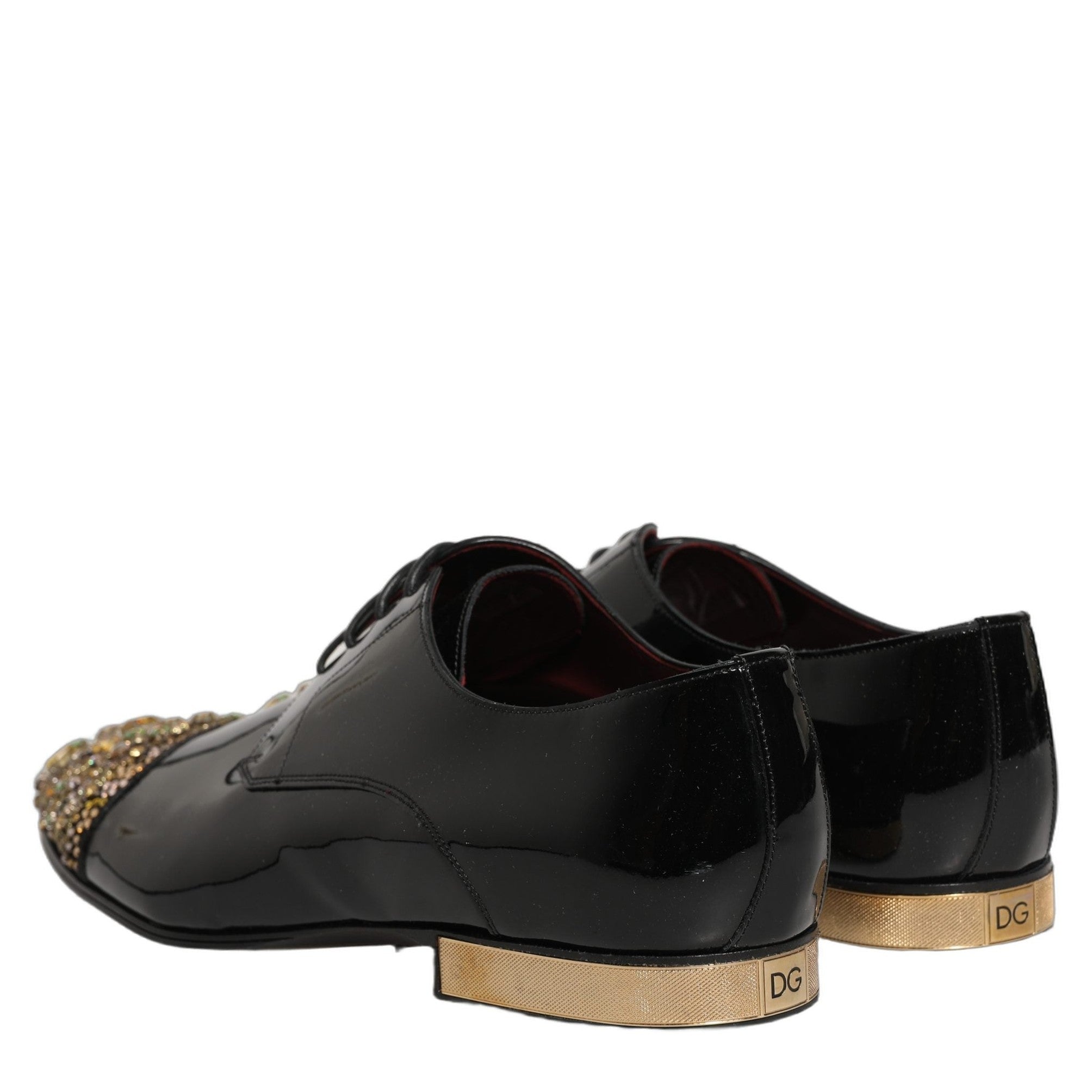Dolce & Gabbana Black Embellished Men Derby Dress Formal Shoes Dolce & Gabbana