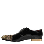 Dolce & Gabbana Black Embellished Men Derby Dress Formal Shoes Dolce & Gabbana