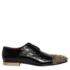 Dolce & Gabbana Black Embellished Men Derby Dress Formal Shoes Dolce & Gabbana