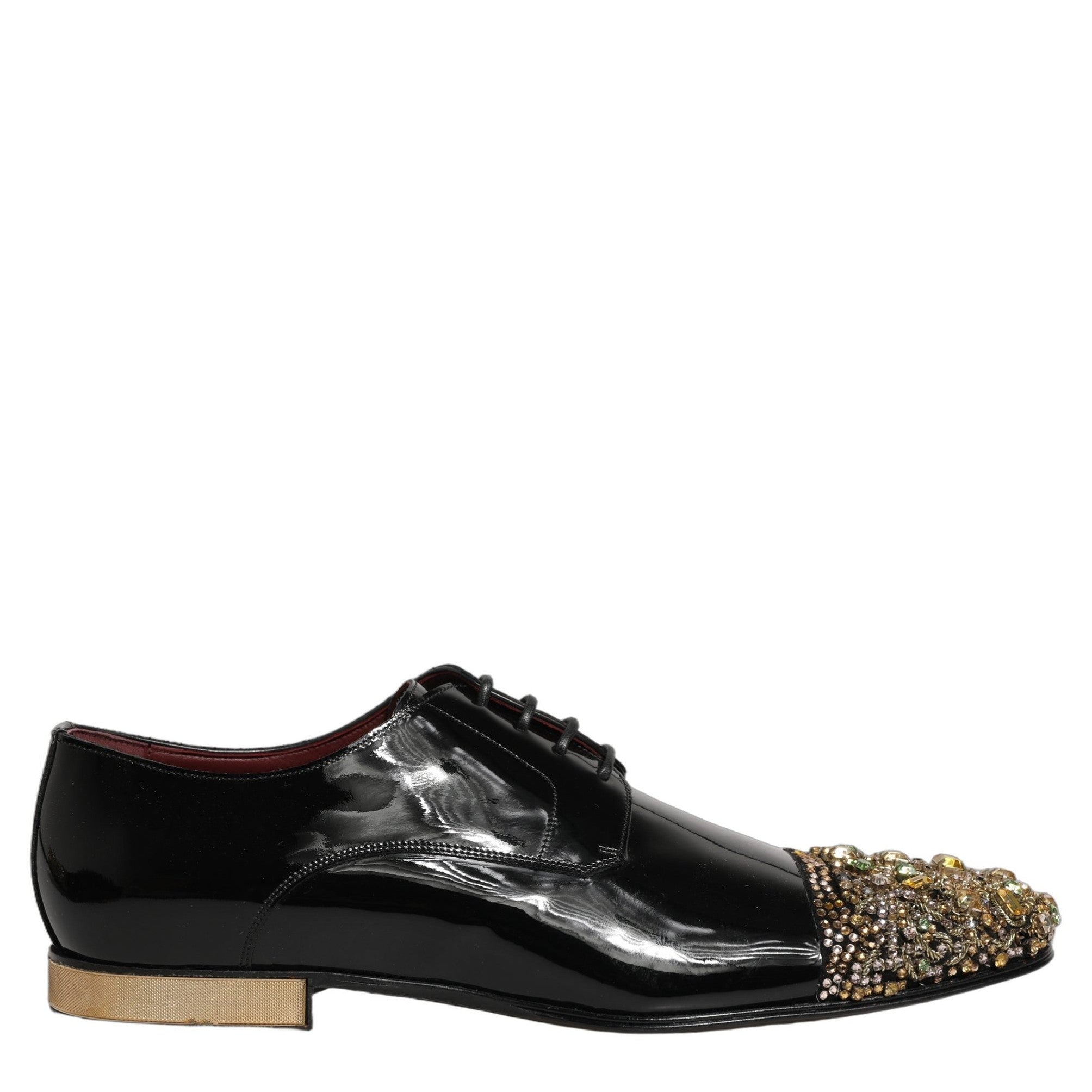Dolce & Gabbana Black Embellished Men Derby Dress Formal Shoes Dolce & Gabbana