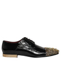 Dolce & Gabbana Black Embellished Men Derby Dress Formal Shoes Dolce & Gabbana