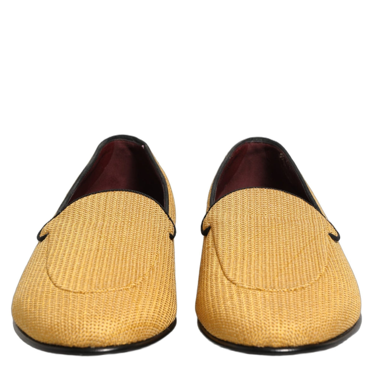 Dolce & Gabbana Yellow Woven Men Slip On Dress Loafers Shoes Dolce & Gabbana