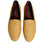 Dolce & Gabbana Yellow Woven Men Slip On Dress Loafers Shoes Dolce & Gabbana