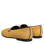 Dolce & Gabbana Yellow Woven Men Slip On Dress Loafers Shoes Dolce & Gabbana