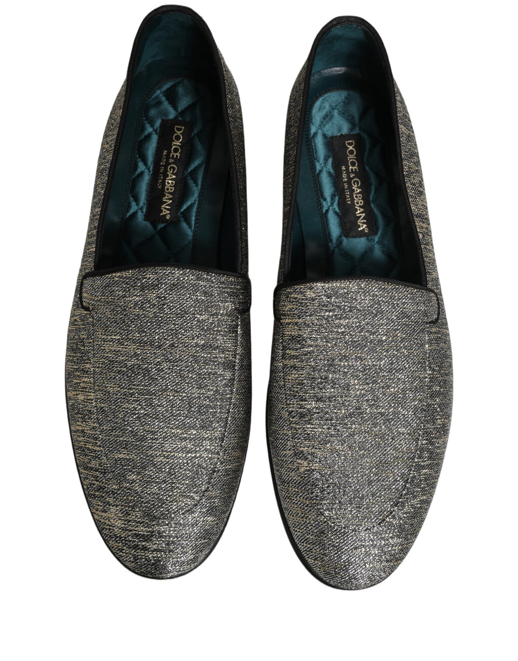 Dolce & Gabbana Gray Lurex Glitter Men Dress Loafers Shoes Dolce & Gabbana