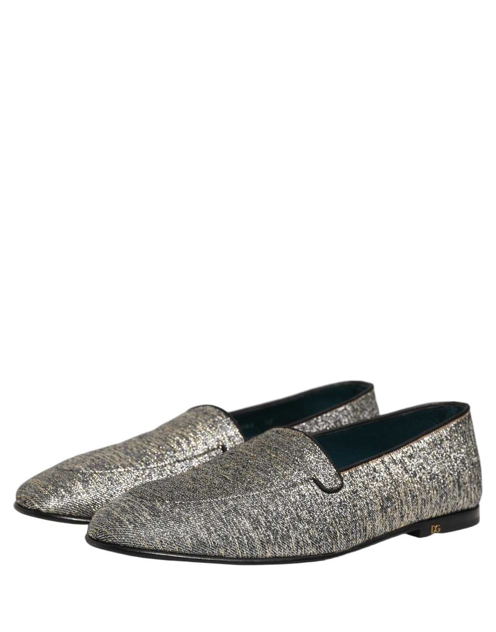 Dolce & Gabbana Gray Lurex Glitter Men Dress Loafers Shoes Dolce & Gabbana