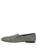 Dolce & Gabbana Gray Lurex Glitter Men Dress Loafers Shoes Dolce & Gabbana