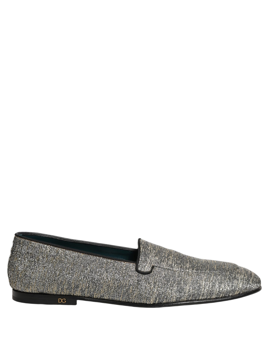 Dolce & Gabbana Gray Lurex Glitter Men Dress Loafers Shoes Dolce & Gabbana
