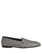 Dolce & Gabbana Gray Lurex Glitter Men Dress Loafers Shoes Dolce & Gabbana