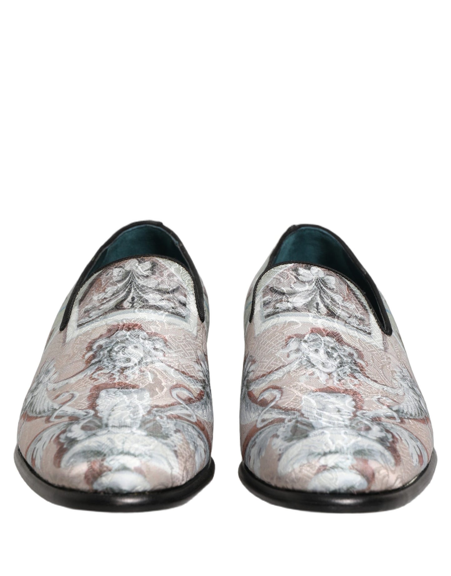 Dolce & Gabbana Multicolor Velvet Baroque Dress Loafers Shoes Dolce & Gabbana