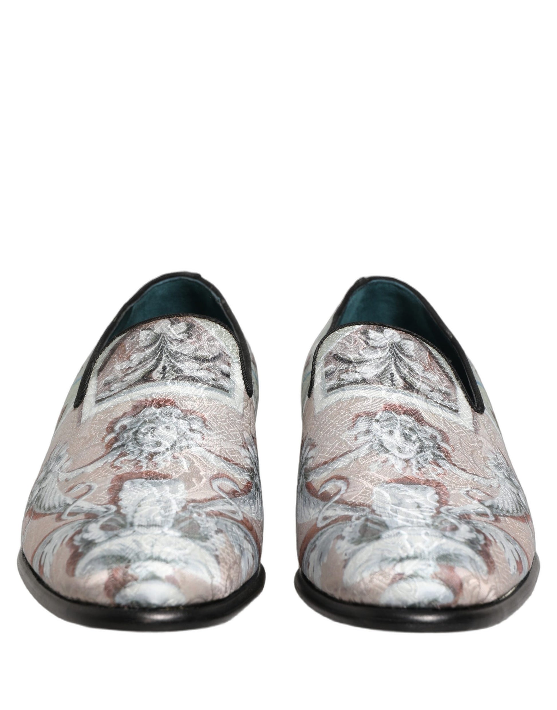 Dolce & Gabbana Multicolor Velvet Baroque Dress Loafers Shoes Dolce & Gabbana