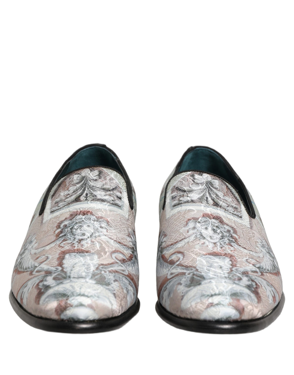 Dolce & Gabbana Multicolor Velvet Baroque Dress Loafers Shoes Dolce & Gabbana