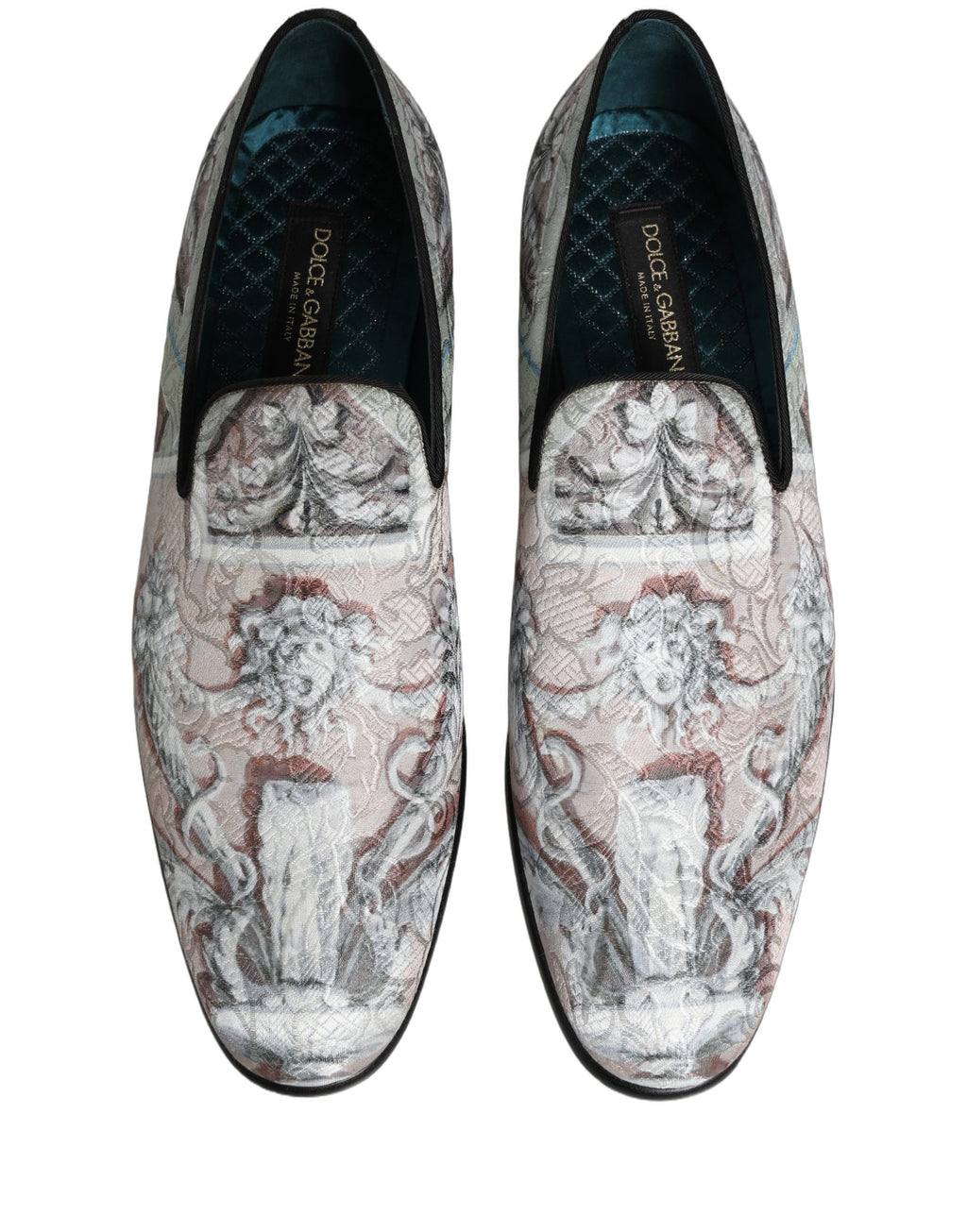Dolce & Gabbana Multicolor Velvet Baroque Dress Loafers Shoes Dolce & Gabbana