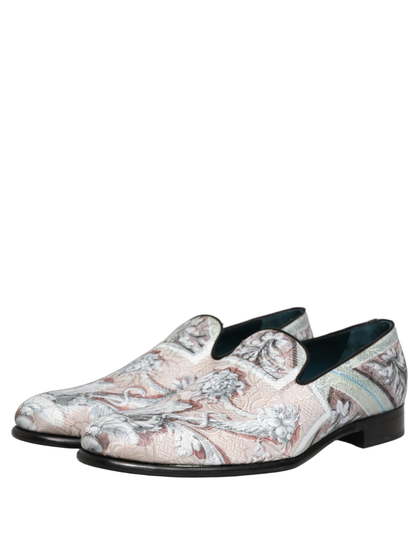 Dolce & Gabbana Multicolor Velvet Baroque Dress Loafers Shoes Dolce & Gabbana