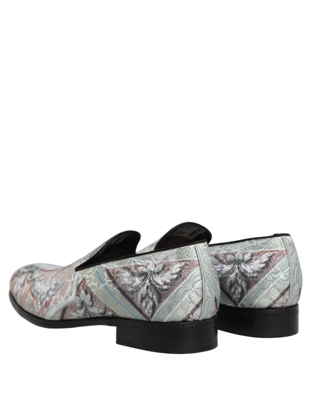 Dolce & Gabbana Multicolor Velvet Baroque Dress Loafers Shoes Dolce & Gabbana