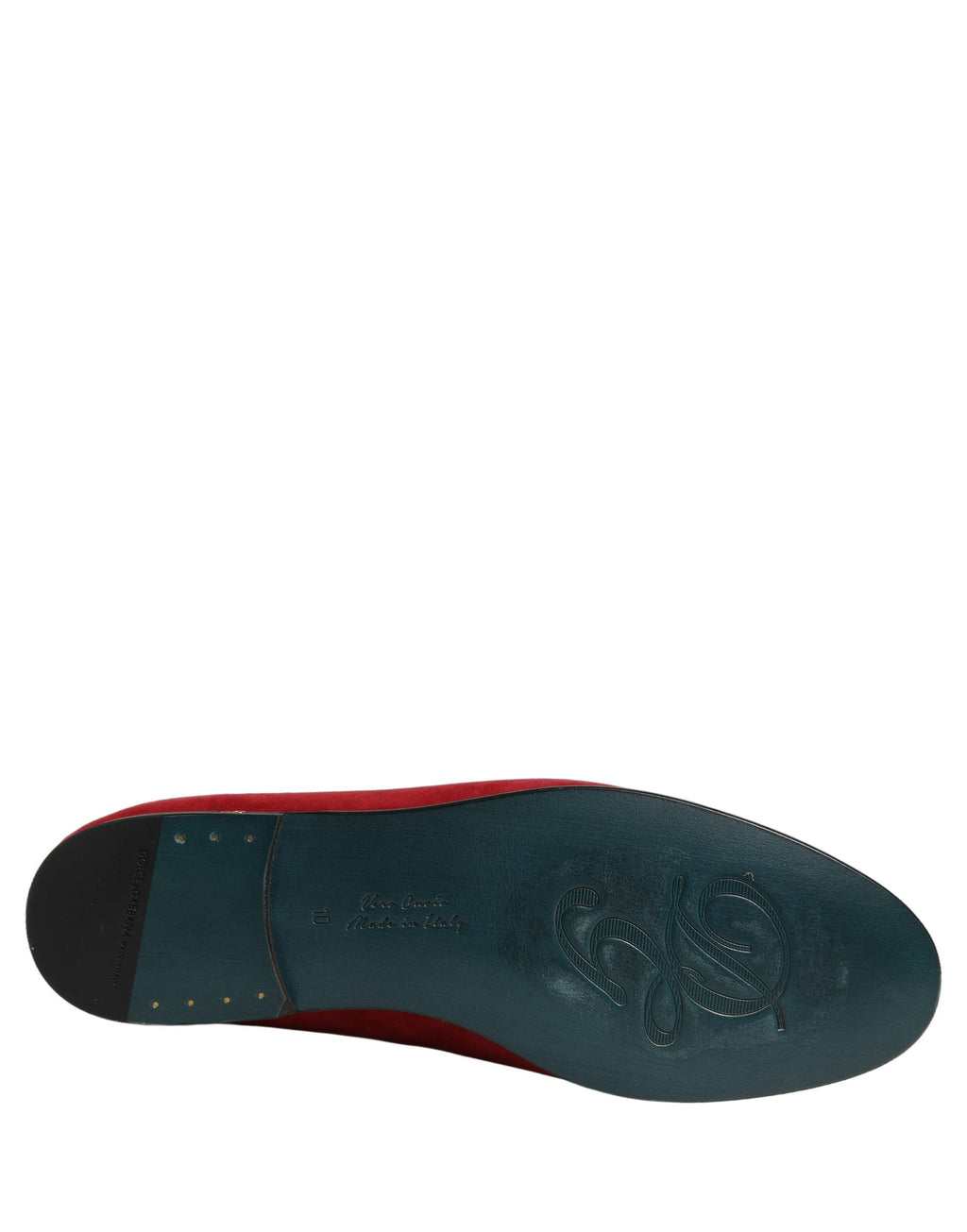 Dolce & Gabbana Red Suede Logo Slip On Flats Loafers Shoes Dolce & Gabbana