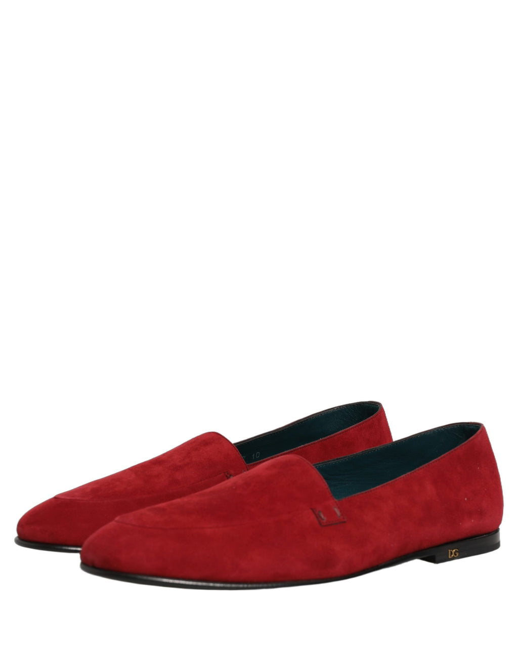 Dolce & Gabbana Red Suede Logo Slip On Flats Loafers Shoes Dolce & Gabbana