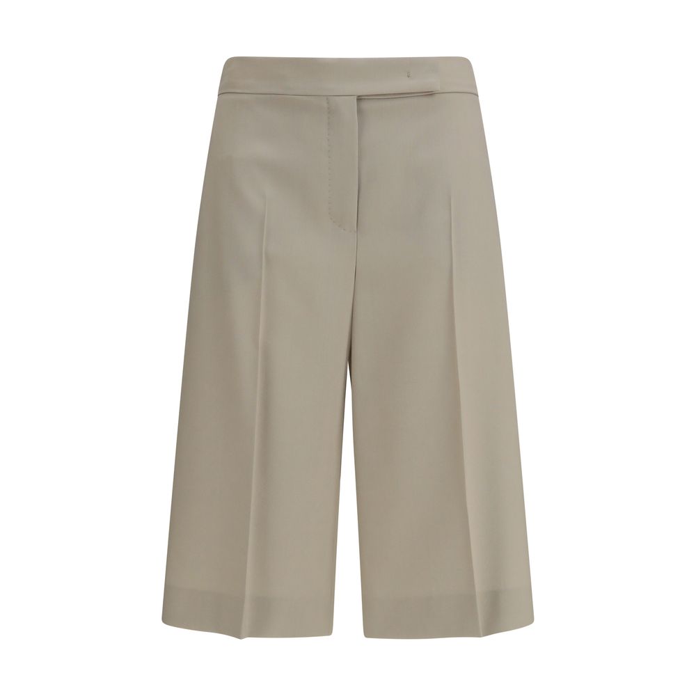Max Mara Beige Wool Oves Aries Bermuda Shorts Max Mara
