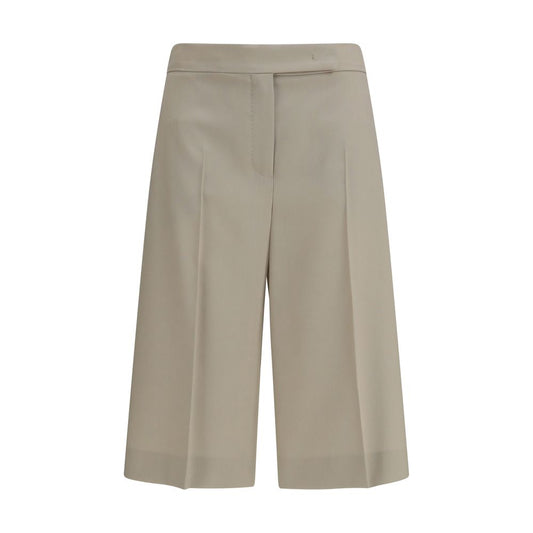 Max Mara Beige Wool Oves Aries Bermuda Shorts Max Mara
