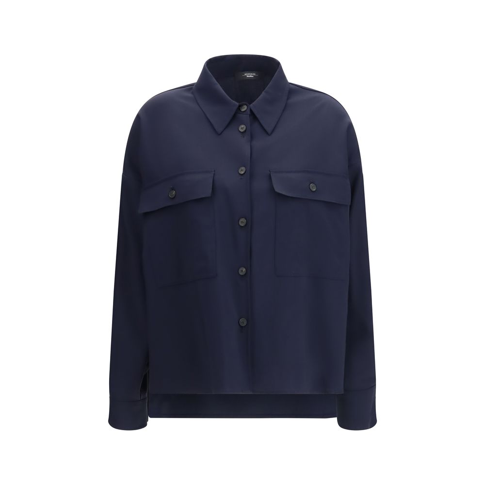 Max Mara Blue Wool Oves Aries Jacket Max Mara